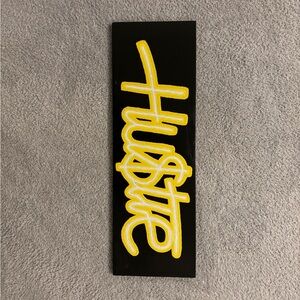 Hustle Wall Art - Black and Yellow (Neon sign look)